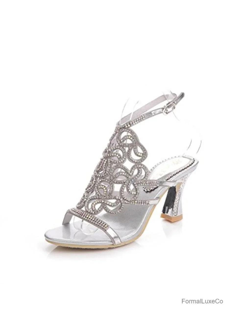 Handmade Rhinestones Crystal Butterfly Heel Evening Bridal Prom Sandals